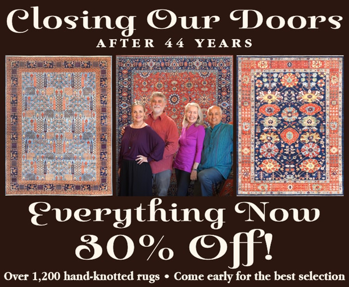 The Magic Carpet is closing its doors after 44 years in business. Everything is on sale at 30% off! Come early for the best selection